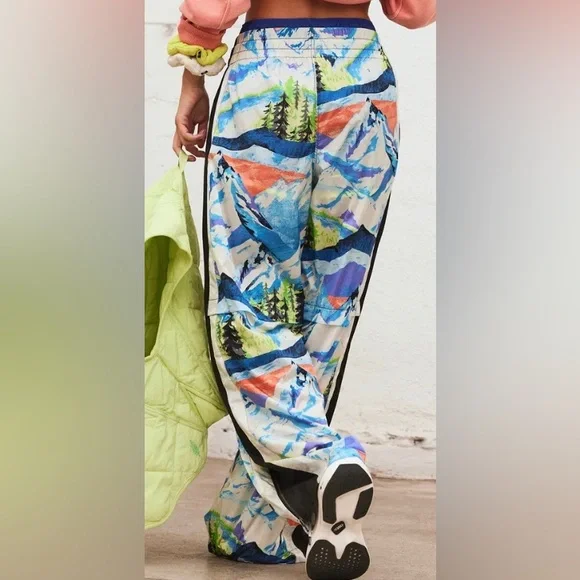 17.Free people movement Printed End Zone Pants Size Large - Picture 3 of 10